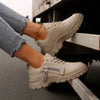 Women’s Lace‑Up Side‑Zipper Sports Sneakers by FitiqueFit