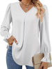 V-Neck Long Sleeve Ruffle Cuff Blouse by Wild and Free Boutique