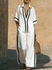 Women’s Color Block Shirt and Wide-Leg Pants Set by FitiqueFit