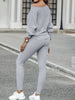 Long-Sleeve Pullover & High-Waist Drawstring Pants Two-Piece Set