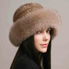 Women’s Mink Hair Winter Hat – Braided Fur Warm Elegant Beanie by FitiqueFit