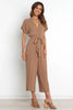 Women's V-Neck Cropped Wide-Leg Knit Jumpsuit by FitiqueFit