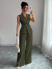 Women's Sleeveless Blazer & Straight-Leg Pants Two-Piece Set by FitiqueFit