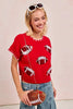 BiBi Gameday Sequin Football Embroidered Stitch Sweater by Wild and Free Boutique
