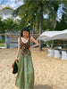 Vacation Style High Waist Slit Chiffon Wide-leg Pants
