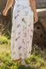 White Western Print Satin Long Skirt by Wild and Free Boutique