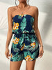 Tropical Print Strapless Elastic Waist Romper by Wild and Free Boutique