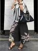 Women's Wide-Leg Cargo-Style Pants with Zipper & Button Detail by FitiqueFit
