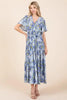 New Summer Floral Tie Waist Flutter Sleeve Tiered Dress For Women – Feminine, Elegant, Cheerful, Bohemian Chic, Flowy & Graceful by Stevvex