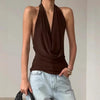 Designer Knitted Backless Boat-Neck Top Women’s Clothing by FitiqueFit