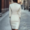 Women’s White Belted Blazer Dress – Slim Fit Office Elegance by FitiqueFit