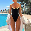 Women's Contrast Color One-piece Swimsuit Bikini