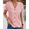 🌞 Women's Summer Solid Color Short-Sleeved Button Cardigan Top by FitiqueFit