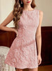Women's Jacquard Sleeveless Midi Dress – Slim Fit French Minimalist Style by FitiqueFit