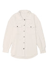 Solid Textured Flap Pocket Buttoned Shacket