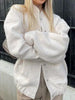 Autumn Casual Full Size Drop Shoulder Snap Down Jacket with Buttoned Front and Pockets by Stevvex