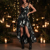 Printed Deep V-Neck Camisole Maxi Dress – High-Waist High-Slit Vacation Dress for Women by FitiqueFit