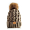 Snow Cap Knitted Hat Unisex Rolled Brim by My Store