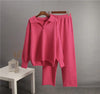 Solid Color Lapel Sweater Set for Women by FitiqueFit