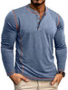 Men's Full Size Casual Button Detail Long Sleeve T-Shirt Plus Size by Simply Love
