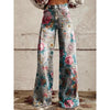 Women's Printed Flare Pants – Mid-Waist Full Length Plus Size by FitiqueFit
