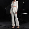 Women's Elegant Hollow-Out Long-Sleeve Suit Jacket & Pants Set by FitiqueFit