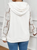 Women's Round-Neck Hollow-Out Lace Paneling Long Sleeve Pullover – White by FitiqueFit