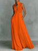 Women's French-Style High-Waist Midi Dress with Ribbon Tie by FitiqueFit