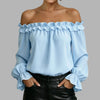 Women's Ruffle Off-Shoulder 3/4 Sleeve Elegant Shirt by FitiqueFit