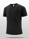 Men's Plus Size Quick-Dry T-Shirt with Zipper Pocket