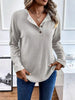 Ribbed Knit Button Detail Long Sleeve T-Shirt by Simply Love