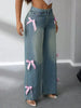 Bow High Rise Wide Leg Jeans by Neon Spur