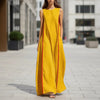 Women's Linen Sleeveless Loose Striped Maxi Dress by FitiqueFit