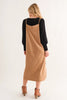 Faux Suede Cut Edge Slit Cami Midi Dress – Elegant Midi Dress, Faux Suede Dress, Chic Slit Dress, Sophisticated Dress, Versatile Cami Dress by Stevvex