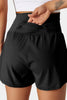 Black Pocketed Wide Waistband Swim Shorts