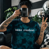Teal imma crashout embroidered tie dye T-shirt by Madness & Mayhem LLC