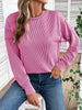 Side Slit Round Neck Sweatshirt by Wild and Free Boutique