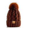 Snow Cap Knitted Hat Unisex Rolled Brim by My Store