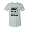 There Is 100% Chance I'd Rather Be At Home With My Dog T-Shirt by Furr Baby Gifts
