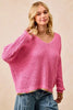 BiBi V-Neck Sweater with Colorful Trim by FitiqueFit