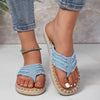 Toe Post Raw Hem Flat Sandals