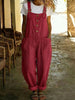 Women's Vintage High-Waist Straight-Leg Overalls – Sleeveless Suspender Jumpsuit by FitiqueFit