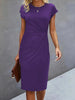 Front Knot Bodycon Midi Dress – Round Neck Sleeveless Tie Dress by FitiqueFit