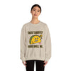 Taco Tariffs? Hard Shell No. Sweatshirt | Political Taco Pun, Protest Typography by Tristan’s Treehouse