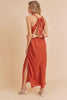 Ruched Side Slit Cutout Back Maxi Cami Dress For Women–Sexy, Elegant, Alluring & Perfect for Formal Occasions by Stevvex