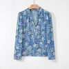 Women's Retro Floral Print Chiffon Blouse – Loose Fit Long-Sleeve Top by FitiqueFit
