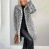 Leopard Print Plush Jacket — Cozy Loose-Fit Mid-Length Outwear by FitiqueFit