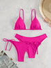Essential Edge 3-Piece Bikini Set for Women – Solid Color High-Cut Triangle Top Two-Style Bottoms with Side Lace-Up Design & Quick-Drying Comfort – Versatile Women's Swimwear for Summer Pool Beach & Travel by Stevvex
