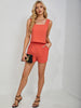 Square Neck Wide Strap Tank and Shorts Set