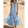 Loose Umbrella Skirt Sleeveless Maxi Dress | Cotton-Linen Style by FitiqueFit